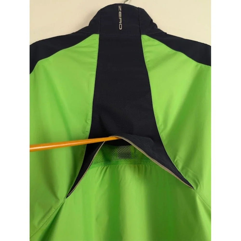 Zero Restriction Golf Vest Mens L Lime Green Navy Vented Wind Rain Resistant NWT